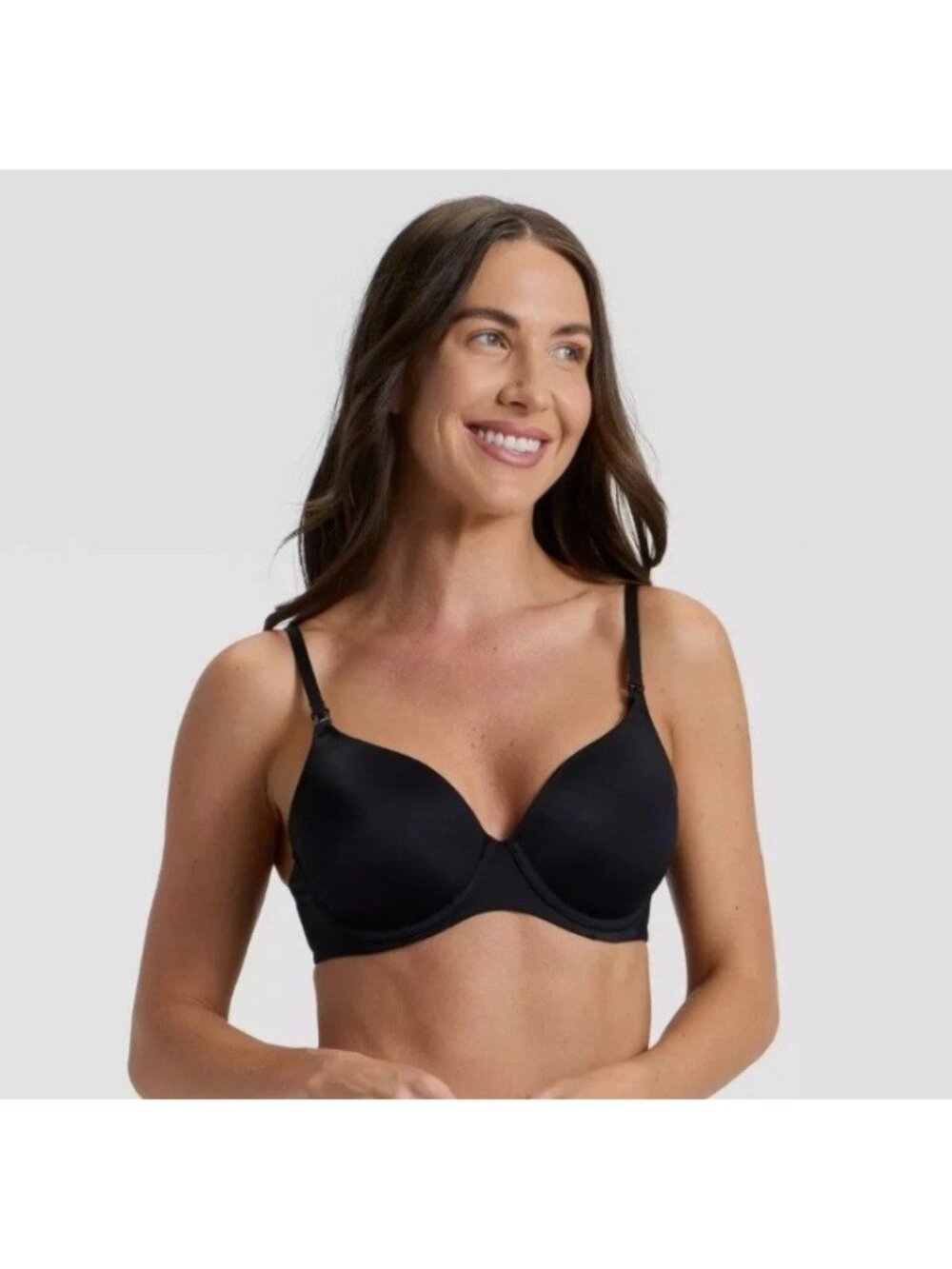 Auden Women's Black Lightly Lined Wirefree Nursing Bra Size 36DDD